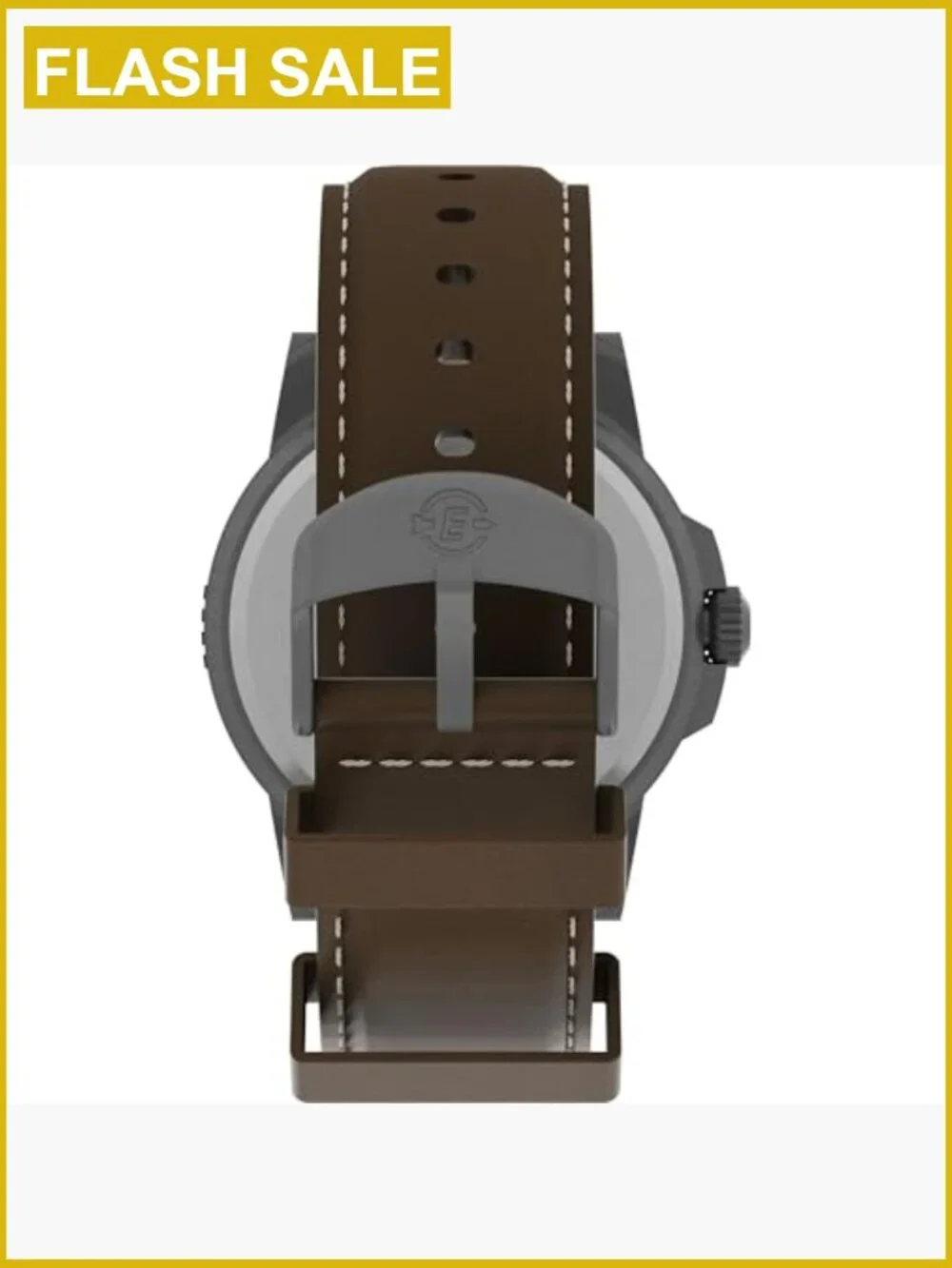 Rugged Leather Strap Field Watch with Indiglo